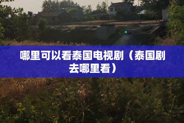 哪里可以看泰国电视剧（泰国剧去哪里看）