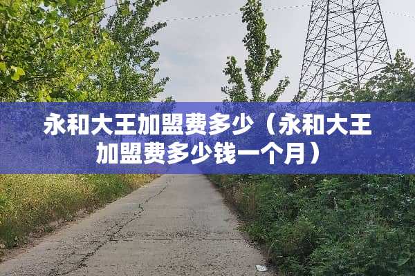 永和大王加盟费多少（永和大王加盟费多少钱一个月）