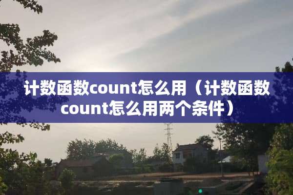 计数函数count怎么用（计数函数count怎么用两个条件）