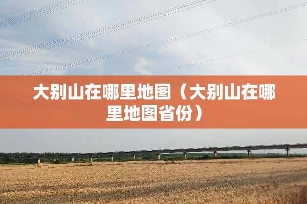 大别山在哪里地图（大别山在哪里地图省份）