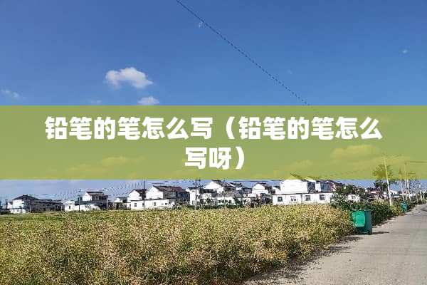 铅笔的笔怎么写(铅笔的笔怎么写呀) 铅笔的笔怎么写(铅笔的笔怎么写呀)