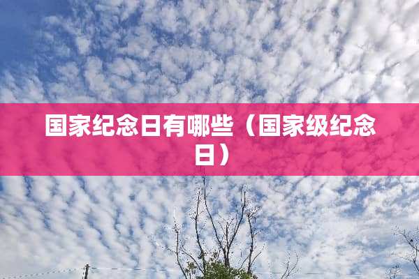 国家纪念日有哪些（国家级纪念日）