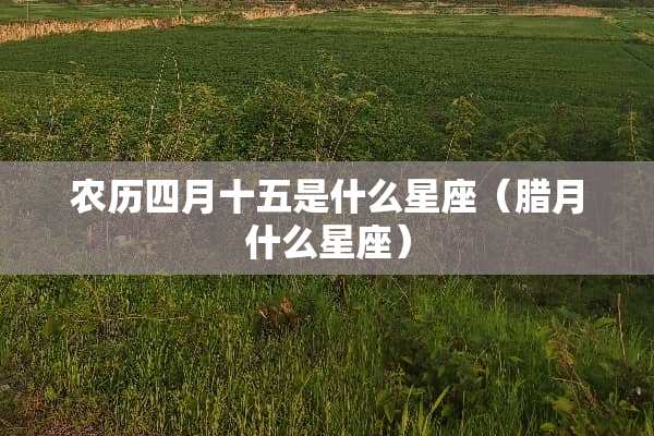 农历四月十五是什么星座（腊月什么星座）