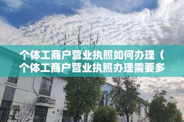 个体工商户营业执照如何办理（个体工商户营业执照办理需要多少钱）