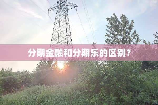 分期金融和分期乐的区别？