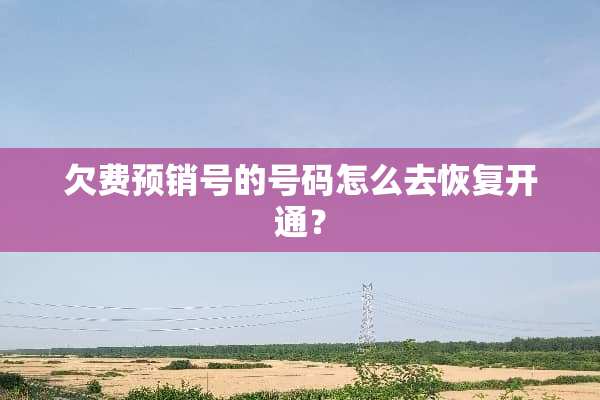 欠费预销号的号码怎么去恢复开通？