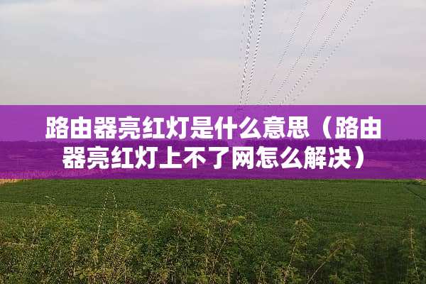 路由器亮红灯是什么意思(路由器亮红灯上不了网怎么解决) 路由器亮红灯是什么意思(路由器亮红灯上不了网怎么解决)