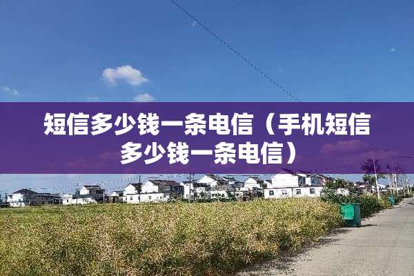 短信多少钱一条电信（手机短信多少钱一条电信）