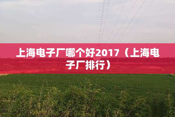 上海电子厂哪个好2017(上海电子厂排行) 上海电子厂哪个好2017(上海电子厂排行)