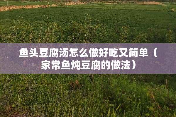 鱼头豆腐汤怎么做好吃又简单(家常鱼炖豆腐的做法) 鱼头豆腐汤怎么做好吃又简单(家常鱼炖豆腐的做法)