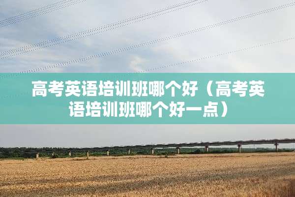 高考英语培训班哪个好（高考英语培训班哪个好一点）