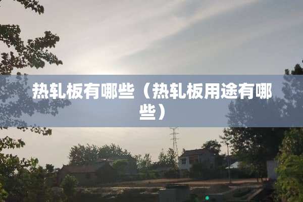 热轧板有哪些（热轧板用途有哪些）