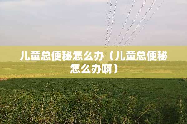 儿童总便秘怎么办（儿童总便秘怎么办啊）