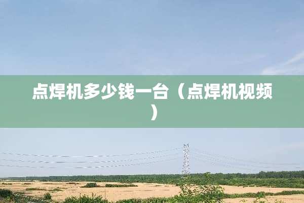 点焊机多少钱一台（点焊机视频）