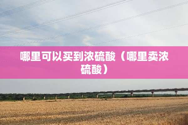 哪里可以买到浓硫酸（哪里卖浓硫酸）