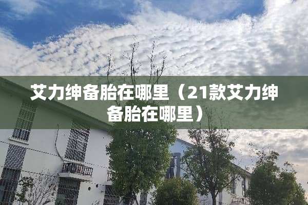 艾力绅备胎在哪里（21款艾力绅备胎在哪里）