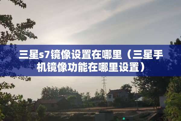 三星s7镜像设置在哪里（三星手机镜像功能在哪里设置）