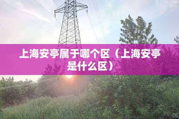 上海安亭属于哪个区（上海安亭是什么区）