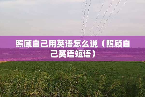 照顾自己用英语怎么说（照顾自己英语短语）