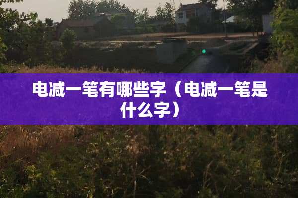 电减一笔有哪些字（电减一笔是什么字）
