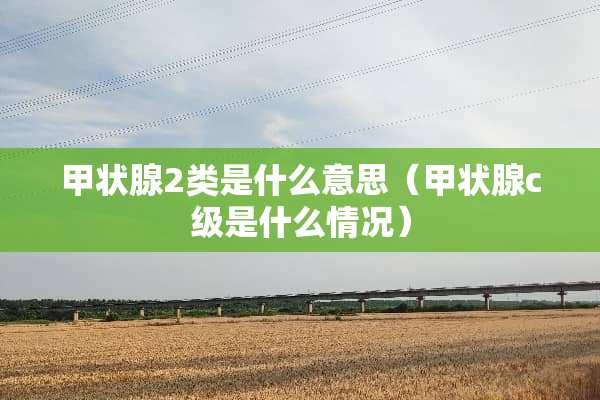 甲状腺2类是什么意思（甲状腺c级是什么情况）