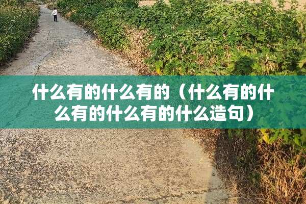 什么有的什么有的（什么有的什么有的什么有的什么造句）