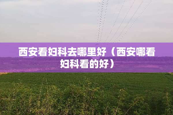 西安看妇科去哪里好（西安哪看妇科看的好）