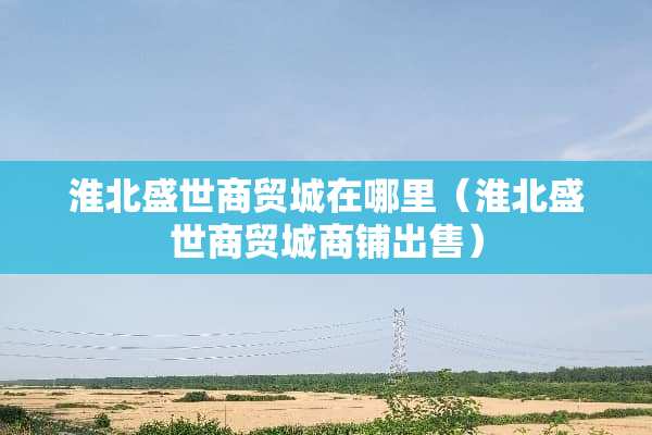 淮北盛世商贸城在哪里（淮北盛世商贸城商铺出售）