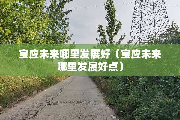 宝应未来哪里发展好（宝应未来哪里发展好点）