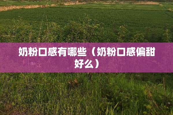 奶粉口感有哪些（奶粉口感偏甜好么）