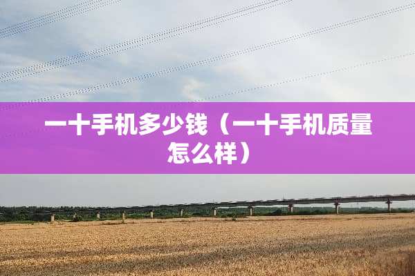 一十手机多少钱（一十手机质量怎么样）