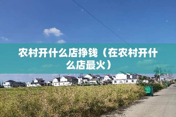 农村开什么店挣钱（在农村开什么店最火）