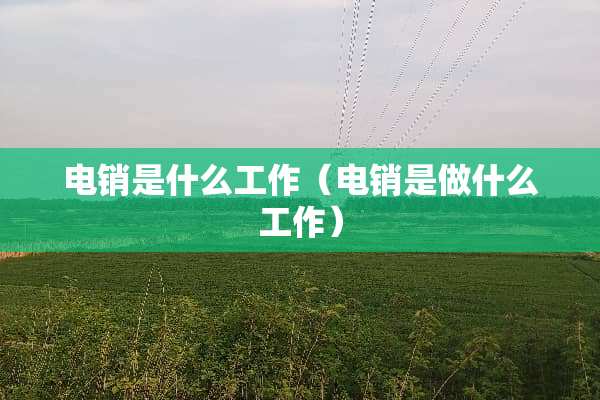 电销是什么工作（电销是做什么工作）