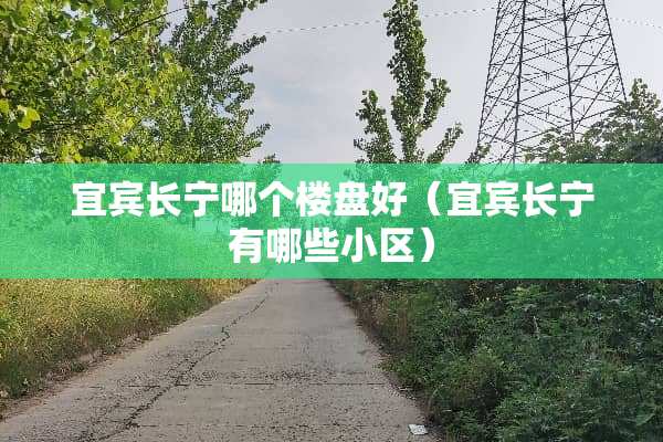 宜宾长宁哪个楼盘好（宜宾长宁有哪些小区）