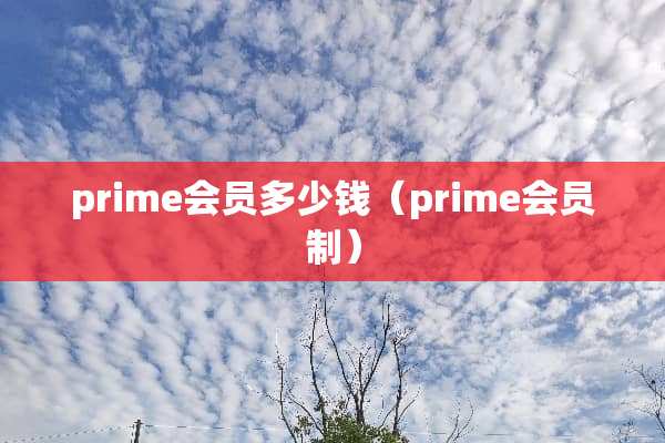 prime会员多少钱（prime会员制）