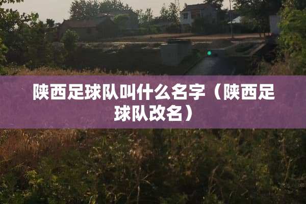 陕西**队叫什么名字(陕西**队改名) 陕西**队叫什么名字(陕西**队改名)
