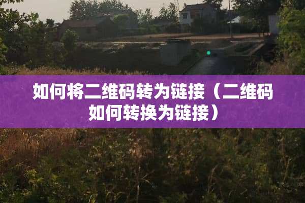 如何将二维码转为链接(二维码如何转换为链接) 如何将二维码转为链接(二维码如何转换为链接)
