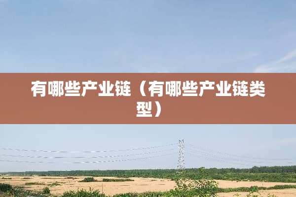 有哪些产业链（有哪些产业链类型）
