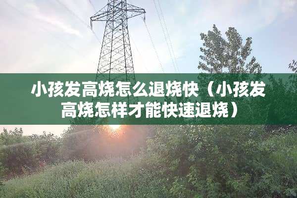 小孩发高烧怎么退烧快（小孩发高烧怎样才能快速退烧）