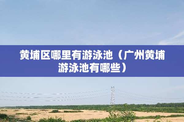 黄埔区哪里有游泳池（广州黄埔游泳池有哪些）