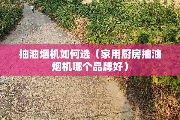 抽油烟机如何选（家用厨房抽油烟机哪个品牌好）
