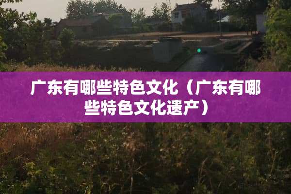 广东有哪些特色文化(广东有哪些特色文化遗产) 广东有哪些特色文化(广东有哪些特色文化遗产)