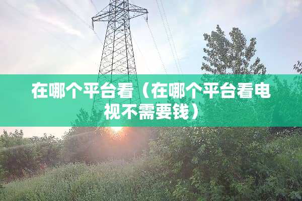 在哪个平台看（在哪个平台看电视不需要钱）