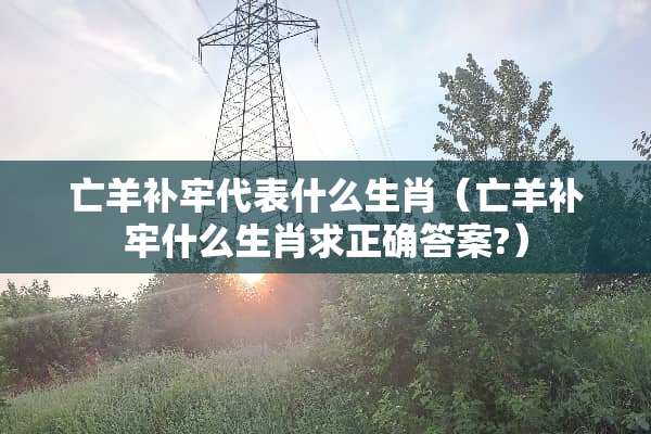 亡羊补牢代表什么生肖（亡羊补牢什么生肖求正确答案?）