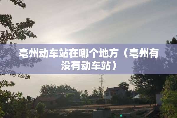 亳州动车站在哪个地方（亳州有没有动车站）