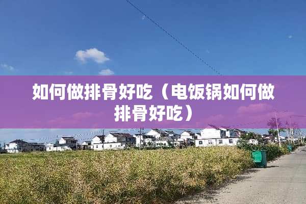 如何做排骨好吃（电饭锅如何做排骨好吃）
