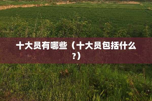 十大员有哪些(十大员包括什么?) 十大员有哪些(十大员包括什么?)