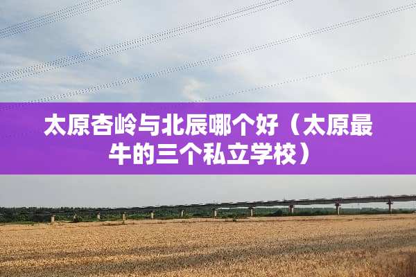 太原杏岭与北辰哪个好（太原最牛的三个私立学校）