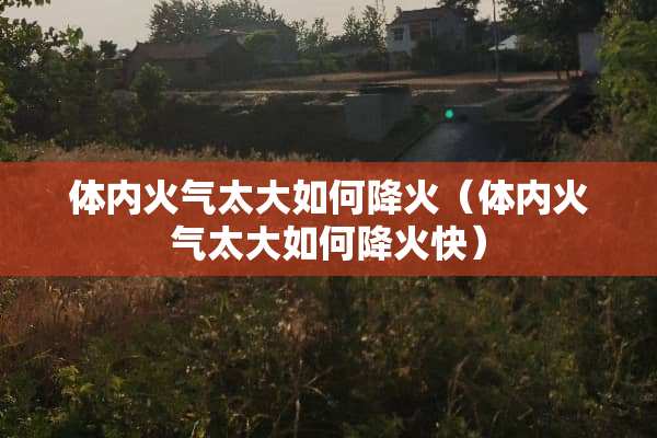 体内火气太大如何降火（体内火气太大如何降火快）