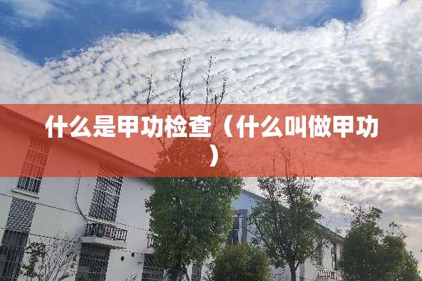 什么是甲功检查（什么叫做甲功）